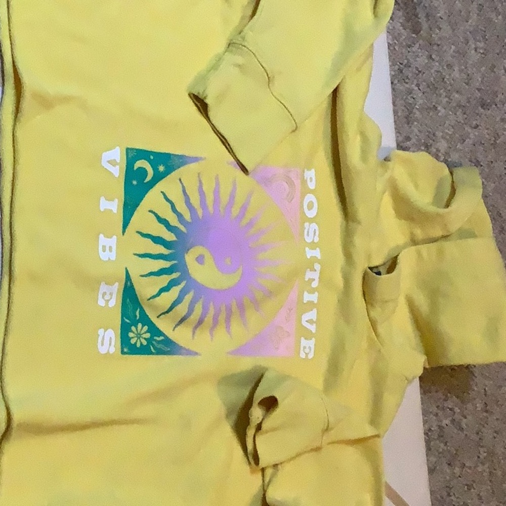 Yellow old navy cropped hoodie
